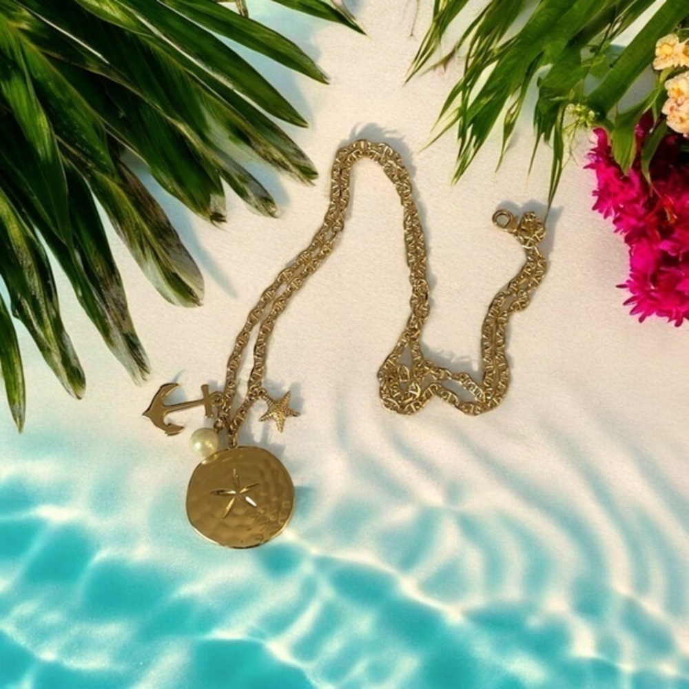 Sand Dollar, Pearl, Anchor, Starfish Fashion Necklace